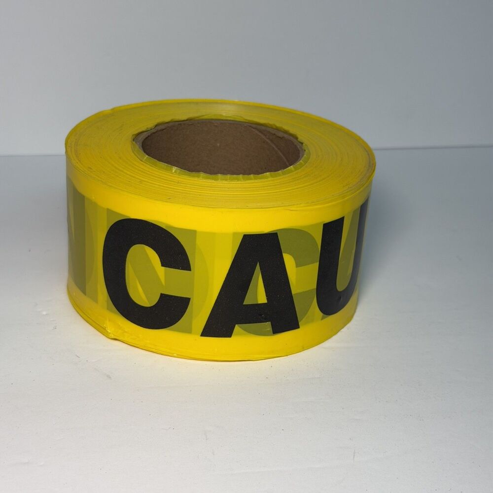 Hazard Safety Caution Tape Yellow 3" x 1000' T3C1512/C New For Work Or Play